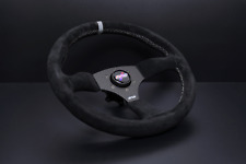 DND Alcantara Touring Steering Wheel 350mm 50mm Deep Black with Gray Stitching picture