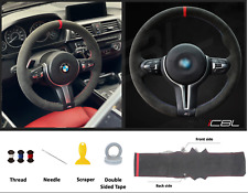 Bmw steering wheel cover Black Alcantara Hand-stitched Suede F30 F80 F82 M3 picture
