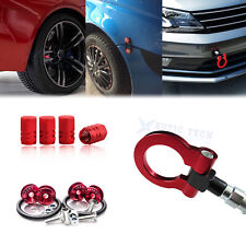 Red Tow Hook+Tire Valve Caps+Quick Release Fastener For Volkswagen EOS 2006-2016 picture
