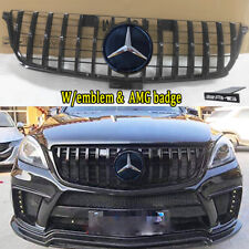 GT R Grill W/emblem For 2012-2015 Mercedes Benz W166 ML-CLASS Grille Black Mesh picture