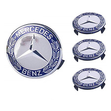 4PCS Wheel Center Hub Caps Badge For Mercedes-Benz AMG 75mm Classic Blue Wreath picture