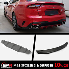 For Kia Stinger 17-18 M&S FRP Glass Rear Trunk Wing Spoiler S Type & Diffuser picture