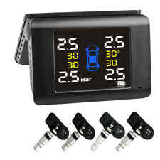 Car Wireless Solar TPMS LCD Tire Pressure Monitoring System W/4 Internal Sensors picture