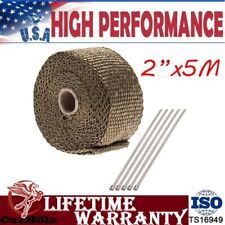 High temperature 50mm*5M Exhaust Heat Header Wrap Roll Titanium W/ fixed 5 ties picture