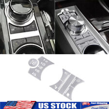 Silver Aluminum Alloy Center Console Button trim Cover Set Fits Jaguar XF 12-15 picture