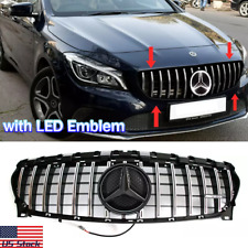 GT R Bumper Grill w/LED For 2013-2019 Mercedes Benz W117 CLA250 CLA200 Grille picture