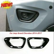 NEW Gloss Black For 2014-2017 Jeep Grand Cherokee Front Fog Lamp Frame Cover picture