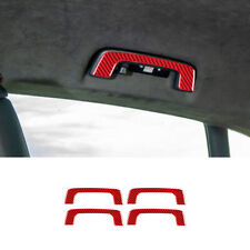 4Pcs Red Carbon Fiber Handle Frame Cover Trim For Porsche Taycan 2019-2022 picture