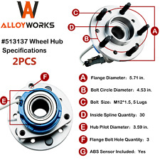 2x Wheel Hub Bearing Assembly for Chevrolet Classic Pontiac Grand AM 513137 picture