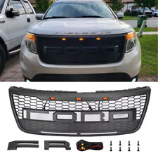 For 2012-2015 Ford Explorer Grill Front Bumper Upper&Lower Grille w/Letters LED picture