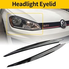 2X Carbon Fiber Headlight Eyebrow Eyelids Trim Cover For VW Golf 7 GTI GTD R MK7 picture
