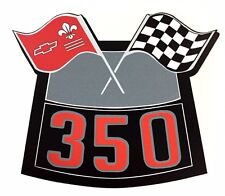 350 Flags Chrome Air Cleaner Decal Chevy Camaro Chevelle Nova Truck Caprice picture