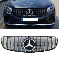 Black Front Grill for 2015-2019 Mercedes Benz X253 GLC-Class GTR Style w/ Bagde picture
