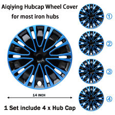 SET OF 4 Hubcaps for Mitsubishi Expo Black&Blue Wheel Covers 14