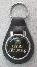Black Chrysler FIFTH AVENUE Black Leather Chrome Key Ring Only 1 Left picture