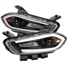 Black Housing Projector Headlight w/ LED Sequential Turn For 2013-16 Dodge Dart picture