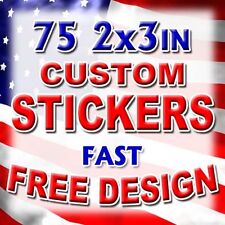 75 2x3 Custom Printed Full Color Outdoor Vinyl Business Logo Sticker Decal Label picture