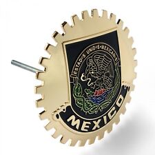 Gold Plated Front Grill Emblem Badge Mexican Flag [MEXICO] Medallion picture