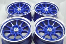 15 blue Wheels Civic Lancer Mirage Protege Miata Spectra Fit 4x100 4x114.3 Rims picture
