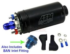 GENUINE AEM 50-1005 Inline Fuel Pump 380LPH, Bosch 044 Style + 8AN Inlet Fitting picture