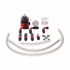 LokoCar Adjustable Fuel Pressure Regulator Kit Oil 0-100psi Gauge -6AN Black Red picture