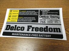 Delco Freedom  755 Battery Decal Set. Mid 80s through 90s  AC Delco Remy replica picture