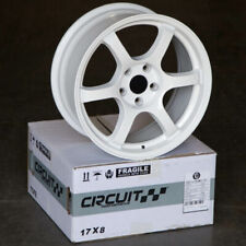4 CIRCUIT CSF1 17x8 5x114.3 +35 WHITE 57DR WHEEL FITS HONDA CIVIC ACCORD CONCAVE picture