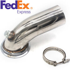 90° Stainless Downpipe Elbow Adapter w/ Clamp For Turbo HY35 HE351 picture