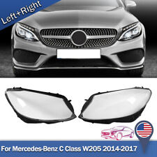 1Pair Headlight Clear Cover Lens For Benz C-Class W205 C200 C260 C280 C300 14-17 picture
