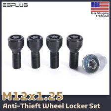 4x Fiat Wheel Lock Bolt M12x1.25 Black 28mm Fit 500/Albea/Idea/Linea/Palio/Panda picture