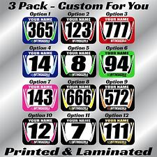 Motocross Mini Number Plate Decal Stickers Custom Name Race MX SX ATV AMA RMZ RM picture