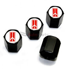 (4) Oldsmobile Red Logo Black ABS Tire/Wheel Pressure Air Stem Valve CAPS Covers picture