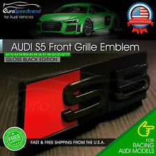 Audi S5 Front Grill Emblem Gloss Black for A5 S5 Hood Grille Badge Nameplate picture