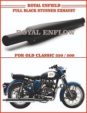 Royal Enfield Full Black Stunner Exhaust for Old Classic 350/500 - Exp Ship picture