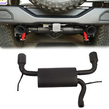 Dual CatBack Exhaust Muffler System For 07-17 Jeep Wrangler JK 2/4DR Flat Black picture