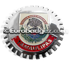 1- NEW Chrome Front Grill Badge Mexican Flag Spanish MEXICO MEDALLION TAMAULIPAS picture