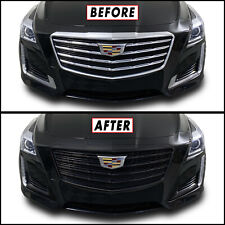 Chrome Delete Blackout Overlay for 2015-19 Cadillac CTS Full Front Bumper Grill picture