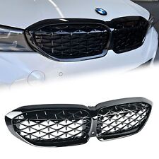 Glossy Black Front Kidney Diamond Grill Grille for 2019-2022 BMW G20 330i M340i picture