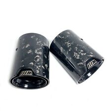 2*Glossy Forge Carbon Black M Performance Exhaust tip for BMW M2 M3 M4 M5 M6 picture