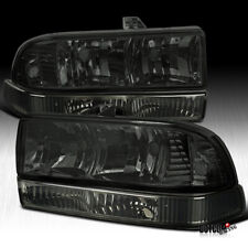 Fit 98-04 Chevy S10 Pickup Blazer Smoke Crystal Headlights+Bumper Signal Lamps picture
