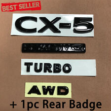 5pcs For 2023 2024 CX-5 AWD SKYACTIV G Turbo & Rear Replace Badge Emblem Black picture