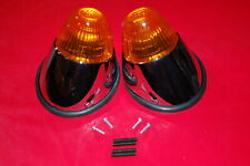 VW KARMANN GHIA FRONT TURN SIGNAL LIGHTS, COMPLETE KIT, AMBER/YELLOW, ALL YEARS picture