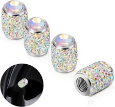 4pcs Colorful Bling Shiny Crystal Rhinestone Tire Stem Valve Caps Fits Universal picture