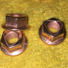 8  M8-1.25 Flange Exhaust LockNut Copper Plated 12mm Hex picture