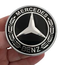 Front Hood Emblem BLACK Star For Mercedes C180 C200 C250 C300 C350e C400 C43 C63 picture
