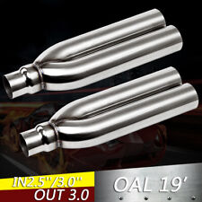 2.5'' 3'' Inlet/outlet blast pipes exhaust STAINLESS UNIVERSAL MUFFLER 2 Pieces picture