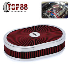 12″ Oval Air Cleaner Set Super Flow Hot Rod Chevy Ford Mopar Classic picture