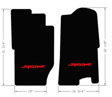 New Black Carpet Floor Mats 1991 GMC Syclone RED Embroidered Logo Set of 2  picture