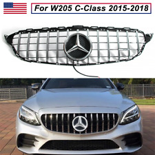 GT-R Style Front Grille w/LED Emblem for Mercedes Benz W205 C-Class 2015-2018 picture