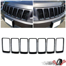 7pcs Gloss Black Front Grille Trim Ring Insert for Jeep Grand Cherokee 2014-2016 picture